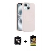 MARSİLYAN™- iPhone 14 Kılıf Yankı Form Serisi - Siyah Buffer Cam Ekran Koruyucu + PVD Metal Kamera Lens - TU