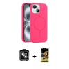 MARSİLYAN™- iPhone 14 Kılıf Yankı Form Serisi - Siyah Buffer Cam Ekran Koruyucu + PVD Metal Kamera Lens - TU