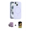 MARSİLYAN™- iPhone 14 Kılıf Yankı Form Serisi - Siyah Buffer Cam Ekran Koruyucu + Raze Metal Kamera Lens - GS