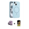 MARSİLYAN™- iPhone 14 Kılıf Yankı Form Serisi - Siyah Buffer Cam Ekran Koruyucu + Raze Metal Kamera Lens - GS