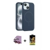MARSİLYAN™- iPhone 14 Kılıf Yankı Form Serisi - Siyah Buffer Cam Ekran Koruyucu + Raze Metal Kamera Lens - KI
