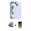 MARSİLYAN™- iPhone 14 Kılıf Yankı Form Serisi - Siyah Buffer Cam Ekran Koruyucu + Raze Metal Kamera Lens - KI