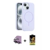 MARSİLYAN™- iPhone 14 Kılıf Yankı Form Serisi - Siyah Buffer Cam Ekran Koruyucu + Raze Metal Kamera Lens - SH
