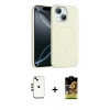 MARSİLYAN™- iPhone 14 Kılıf Yankı Form Serisi - Siyah Buffer Cam Ekran Koruyucu + Shine Kamera Lens - GD