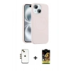 MARSİLYAN™- iPhone 14 Kılıf Yankı Form Serisi - Siyah Buffer Cam Ekran Koruyucu + Shine Kamera Lens - GD