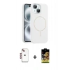MARSİLYAN™- iPhone 14 Kılıf Yankı Form Serisi - Siyah Buffer Cam Ekran Koruyucu + Shine Kamera Lens - KI