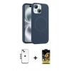 MARSİLYAN™- iPhone 14 Kılıf Yankı Form Serisi - Siyah Buffer Cam Ekran Koruyucu + Shine Kamera Lens - MI