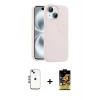 MARSİLYAN™- iPhone 14 Kılıf Yankı Form Serisi - Siyah Buffer Cam Ekran Koruyucu + Shine Kamera Lens - MI