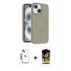 MARSİLYAN™- iPhone 14 Kılıf Yankı Form Serisi - Siyah Buffer Cam Ekran Koruyucu + Shine Kamera Lens - YL
