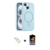 MARSİLYAN™- iPhone 14 Kılıf Yankı Form Serisi - Siyah Buffer Hayalet Cam Ekran Koruyucu + Diamond Kamera Lens - PE
