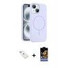 MARSİLYAN™- iPhone 14 Kılıf Yankı Form Serisi - Siyah Buffer Hayalet Cam Ekran Koruyucu + Diamond Kamera Lens - YL