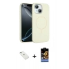 MARSİLYAN™- iPhone 14 Kılıf Yankı Form Serisi - Siyah Buffer Hayalet Cam Ekran Koruyucu + Diamond Kamera Lens - YL