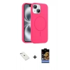 MARSİLYAN™- iPhone 14 Kılıf Yankı Form Serisi - Siyah Buffer Hayalet Cam Ekran Koruyucu + Diamond Kamera Lens - SABE