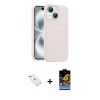 MARSİLYAN™- iPhone 14 Kılıf Yankı Form Serisi - Siyah Buffer Hayalet Cam Ekran Koruyucu + Diamond Kamera Lens - SABE