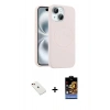 MARSİLYAN™- iPhone 14 Kılıf Yankı Form Serisi - Siyah Buffer Hayalet Cam Ekran Koruyucu + Diamond Kamera Lens - KI