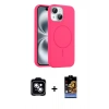 MARSİLYAN™- iPhone 14 Kılıf Yankı Form Serisi - Siyah Buffer Hayalet Cam Ekran Koruyucu + PVD Metal Kamera Lens - MI