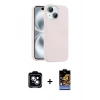 MARSİLYAN™- iPhone 14 Kılıf Yankı Form Serisi - Siyah Buffer Hayalet Cam Ekran Koruyucu + PVD Metal Kamera Lens - MI