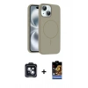 MARSİLYAN™- iPhone 14 Kılıf Yankı Form Serisi - Siyah Buffer Hayalet Cam Ekran Koruyucu + PVD Metal Kamera Lens - SH