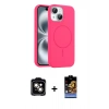 MARSİLYAN™- iPhone 14 Kılıf Yankı Form Serisi - Siyah Buffer Hayalet Cam Ekran Koruyucu + PVD Metal Kamera Lens - TU