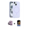 MARSİLYAN™- iPhone 14 Kılıf Yankı Form Serisi - Siyah Buffer Hayalet Cam Ekran Koruyucu + Raze Metal Kamera Lens - MR