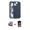 MARSİLYAN™- iPhone 14 Kılıf Yankı Form Serisi - Siyah Buffer Hayalet Cam Ekran Koruyucu + Raze Metal Kamera Lens - KI
