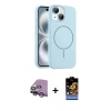 MARSİLYAN™- iPhone 14 Kılıf Yankı Form Serisi - Siyah Buffer Hayalet Cam Ekran Koruyucu + Raze Metal Kamera Lens - GS