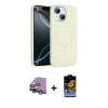 MARSİLYAN™- iPhone 14 Kılıf Yankı Form Serisi - Siyah Buffer Hayalet Cam Ekran Koruyucu + Raze Metal Kamera Lens - GS