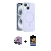 MARSİLYAN™- iPhone 14 Kılıf Yankı Form Serisi - Siyah Buffer Hayalet Cam Ekran Koruyucu + Raze Metal Kamera Lens - SH