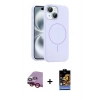 MARSİLYAN™- iPhone 14 Kılıf Yankı Form Serisi - Siyah Buffer Hayalet Cam Ekran Koruyucu + Raze Metal Kamera Lens - KI
