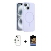 MARSİLYAN™- iPhone 14 Kılıf Yankı Form Serisi - Siyah Buffer Hayalet Cam Ekran Koruyucu + Shine Kamera Lens - YL