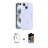 MARSİLYAN™- iPhone 14 Kılıf Yankı Form Serisi - Siyah Buffer Hayalet Cam Ekran Koruyucu + Shine Kamera Lens - GS