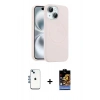 MARSİLYAN™- iPhone 14 Kılıf Yankı Form Serisi - Siyah Buffer Hayalet Cam Ekran Koruyucu + Shine Kamera Lens - MI