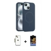 MARSİLYAN™- iPhone 14 Kılıf Yankı Form Serisi - Siyah Buffer Hayalet Cam Ekran Koruyucu + Shine Kamera Lens - GD