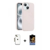 MARSİLYAN™- iPhone 14 Kılıf Yankı Form Serisi - Siyah Buffer Hayalet Cam Ekran Koruyucu + Shine Kamera Lens - GD