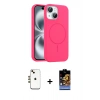 MARSİLYAN™- iPhone 14 Kılıf Yankı Form Serisi - Siyah Buffer Hayalet Cam Ekran Koruyucu + Shine Kamera Lens - GD