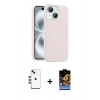 MARSİLYAN™- iPhone 14 Kılıf Yankı Form Serisi - Siyah Buffer Hayalet Cam Ekran Koruyucu + Shine Kamera Lens - YL
