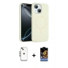 MARSİLYAN™- iPhone 14 Kılıf Yankı Form Serisi - Siyah Buffer Hayalet Cam Ekran Koruyucu + Shine Kamera Lens - GI