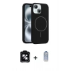 MARSİLYAN™- iPhone 14 Kılıf Yankı Form Serisi - Siyah Joko Magic 5D Cam + PVD Metal Kamera Lens - MI