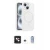 MARSİLYAN™- iPhone 14 Kılıf Yankı Form Serisi - Siyah Joko Magic 5D Cam + PVD Metal Kamera Lens - PE