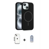 MARSİLYAN™- iPhone 14 Kılıf Yankı Form Serisi - Siyah Joko Magic 5D Cam + Shine Kamera Lens - GI