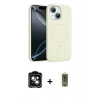 MARSİLYAN™- iPhone 14 Kılıf Yankı Form Serisi - Siyah Joko Magic 5D Hayalet Cam + PVD Metal Kamera Lens - YL