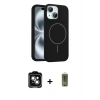 MARSİLYAN™- iPhone 14 Kılıf Yankı Form Serisi - Siyah Joko Magic 5D Hayalet Cam + PVD Metal Kamera Lens - YL