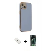 MARSİLYAN™- iPhone 14 Kılıf Yankı Serisi - Şeffaf 360 Full Body Arka Koruyucu + Diamond Kamera Lens - PE