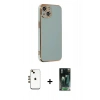 MARSİLYAN™- iPhone 14 Kılıf Yankı Serisi - Şeffaf 360 Full Body Arka Koruyucu + Shine Kamera Lens - GD