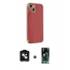 MARSİLYAN™- iPhone 14 Kılıf Yankı Serisi - Şeffaf 360 Full Body Arka Koruyucu + PVD Metal Kamera Lens - GS