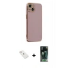MARSİLYAN™- iPhone 14 Kılıf Yankı Serisi - Şeffaf 360 Full Body Arka Koruyucu + Kırmızı Diamond Kamera Lens