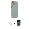 MARSİLYAN™- iPhone 14 Kılıf Yankı Serisi - Şeffaf 360 Full Body Arka Koruyucu + Kırmızı Diamond Kamera Lens