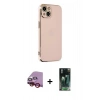 MARSİLYAN™- iPhone 14 Kılıf Yankı Serisi - Şeffaf 360 Full Body Arka Koruyucu + Raze Metal Kamera Lens - KI