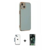 MARSİLYAN™- iPhone 14 Kılıf Yankı Serisi - Şeffaf 360 Full Body Arka Koruyucu + Shine Kamera Lens - MI