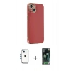 MARSİLYAN™- iPhone 14 Kılıf Yankı Serisi - Şeffaf 360 Full Body Arka Koruyucu + Shine Kamera Lens - MI